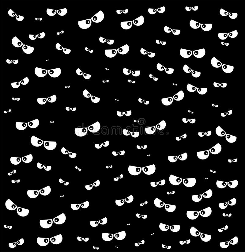Halloween Spooky Scary Eyes Vector Design Isolated on Black Ba Stock