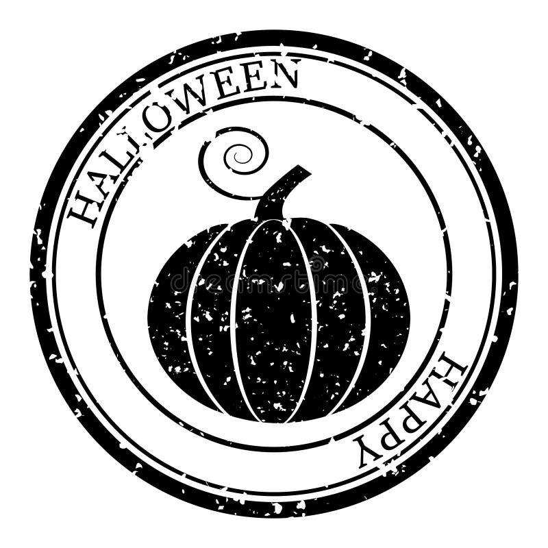 Download Halloween Stamp Postal. Icon Pumpkin Silhouette Seal ...