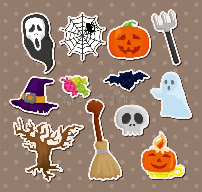 Halloween stickers vector illustration Halloween stickers vector illustration