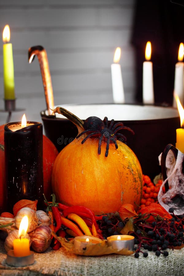 Halloween still life stock photo. Image of candle, decoration 77308020