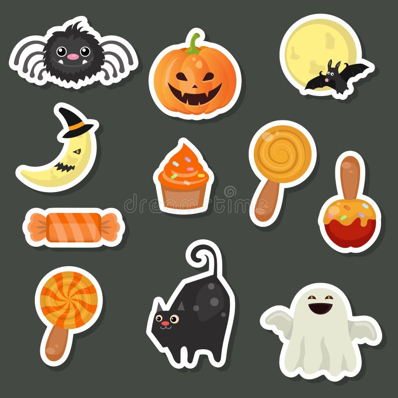 Halloween Symbols Collection Stock Vector - Illustration of funny ...