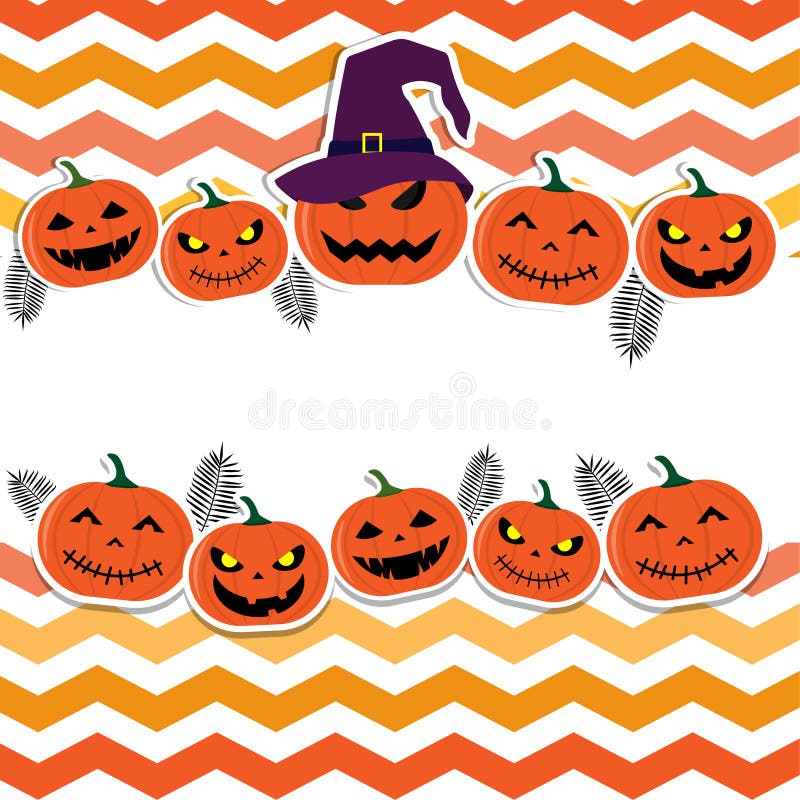 Halloween Theme of cheerful pumpkins on background. stock illustration Halloween Theme of cheerful pumpkins on background. stock illustration