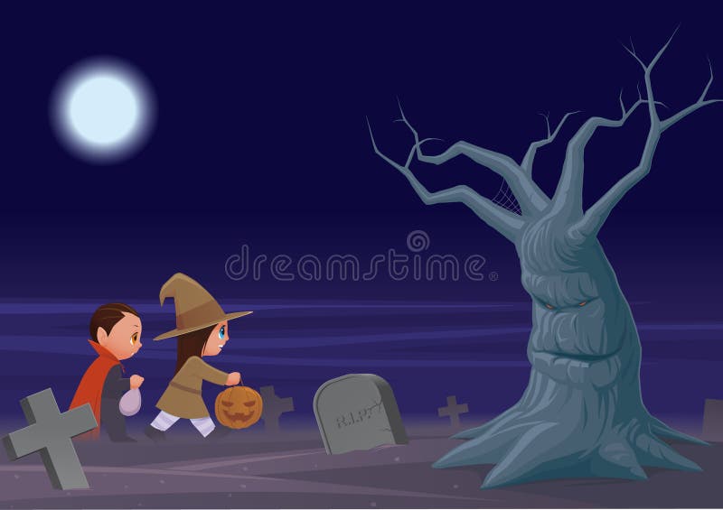Halloween trick or treaters stock illustration Halloween trick or treaters stock illustration