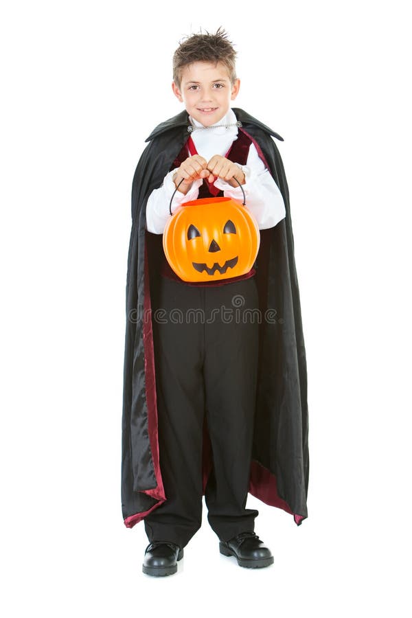 Halloween: Vampire Boy Trick or Treating Stock Photo - Image of people ...