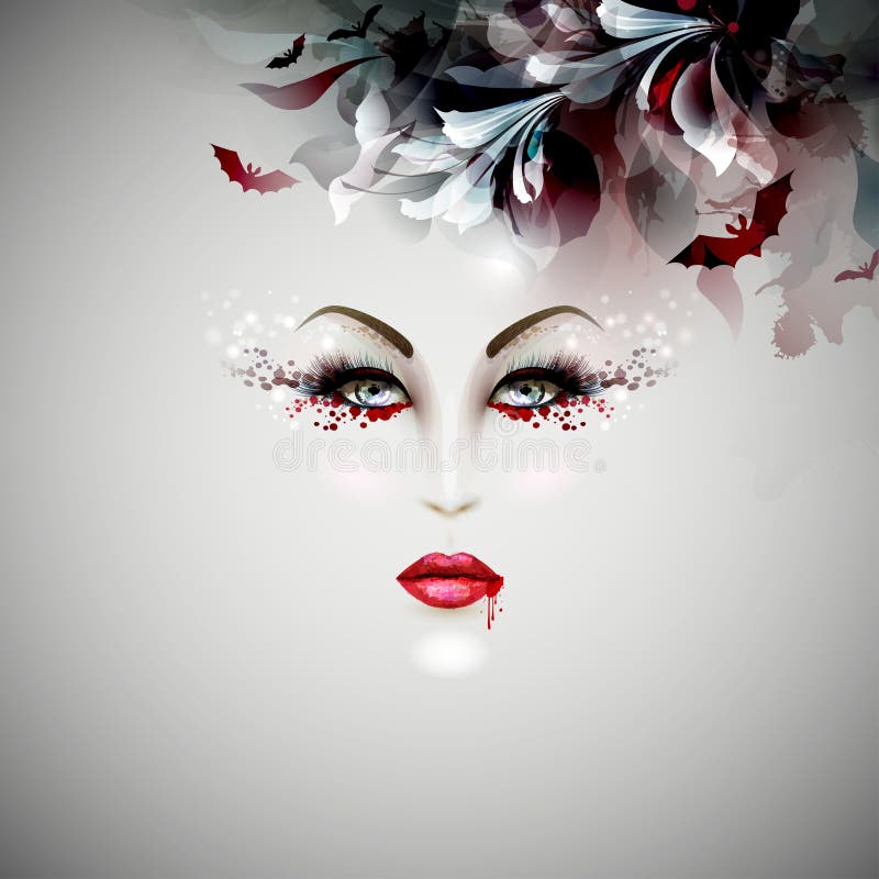 Halloween vampire lady vector illustration