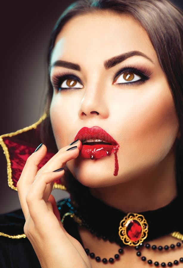 Halloween Vampire Woman Portrait. Beauty Vampire Stock Image - Image of ...