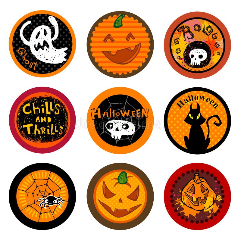 Halloween Vector Drink Coasters Stock Vector Illustration of design