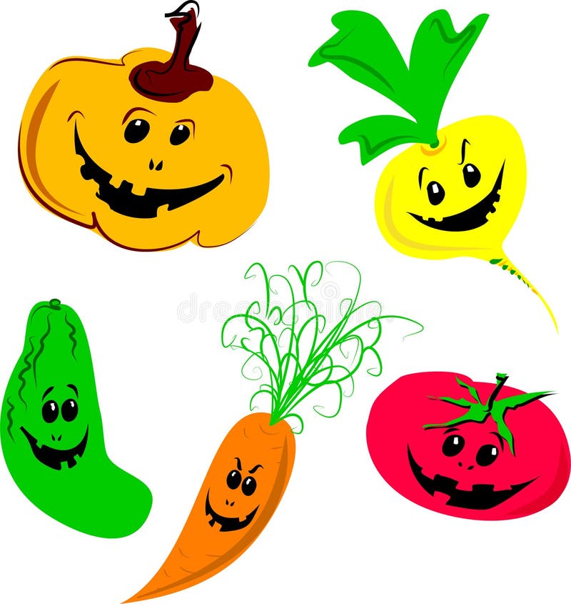 Halloween vegetables vector illustration