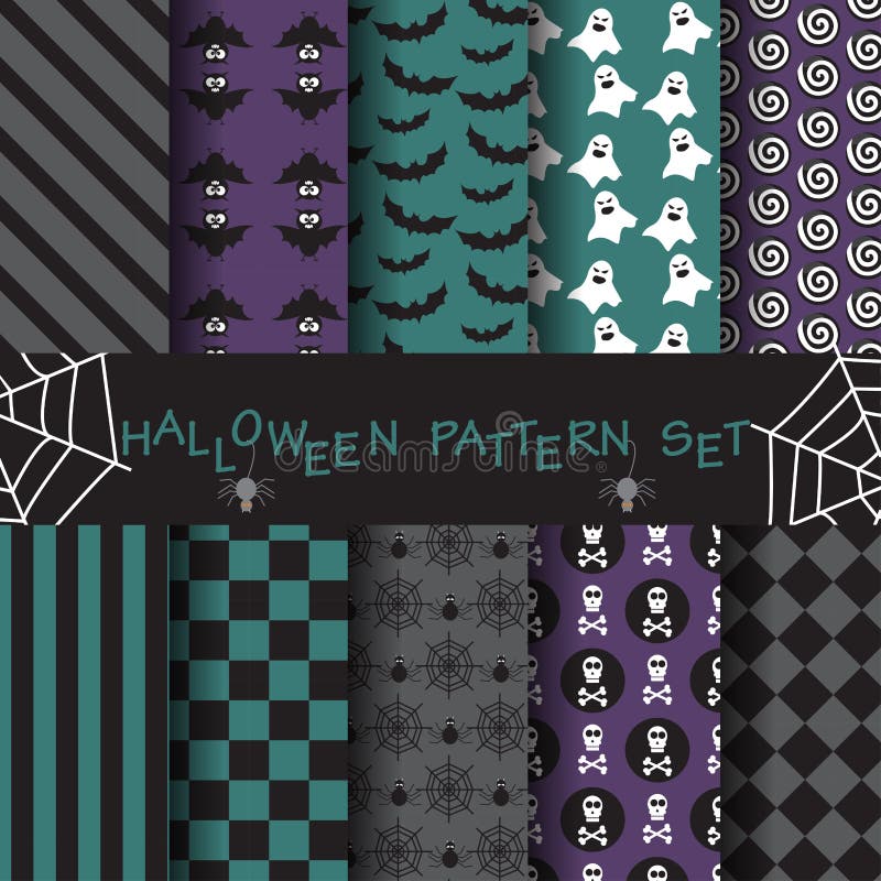 Halloween wzór ustawia 13 ilustracji Halloween wzór ustawia 13 ilustracji