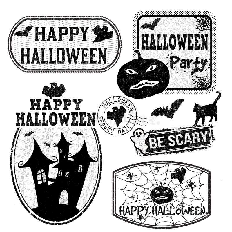 Halloween znaczki ustawiający ilustracja wektor Halloween znaczki ustawiający ilustracja wektor