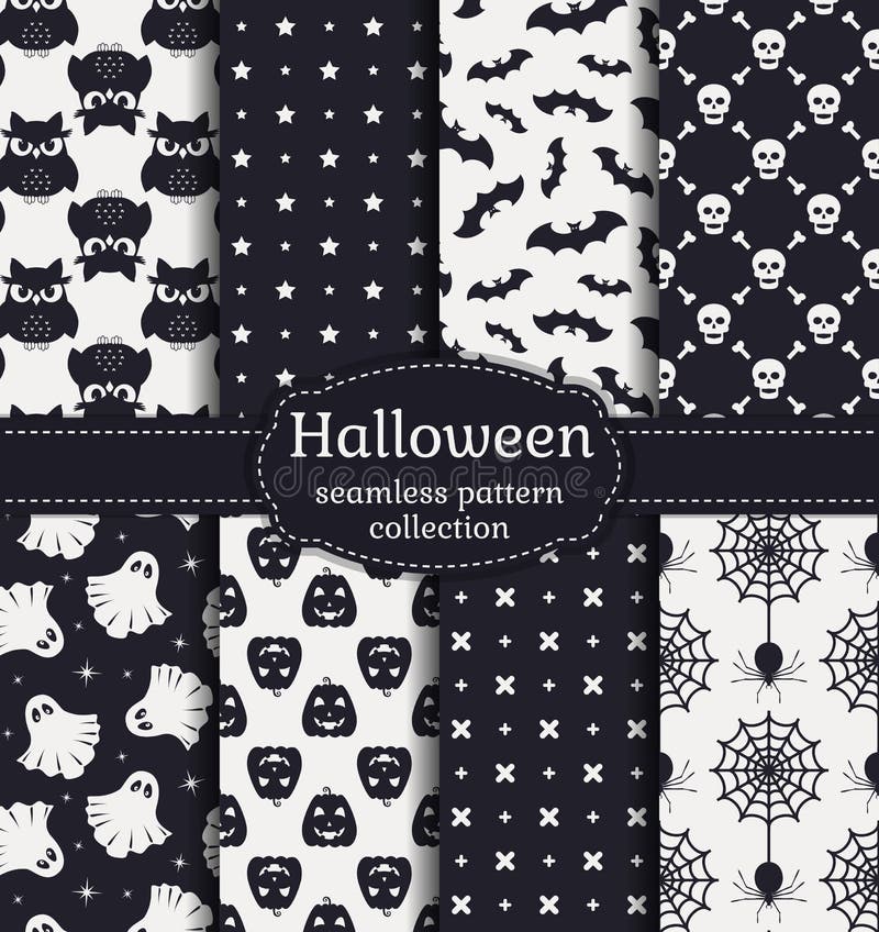 Halloween делает по образцу безшовное вектор комплекта сердец шаржа приполюсный иллюстрация вектора