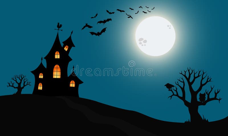 Halloween преследовал дом иллюстрация штока