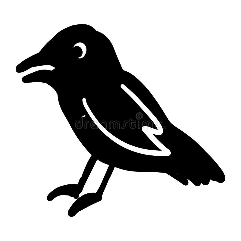 Simple Black Crow Halloween Icon royalty free illustration