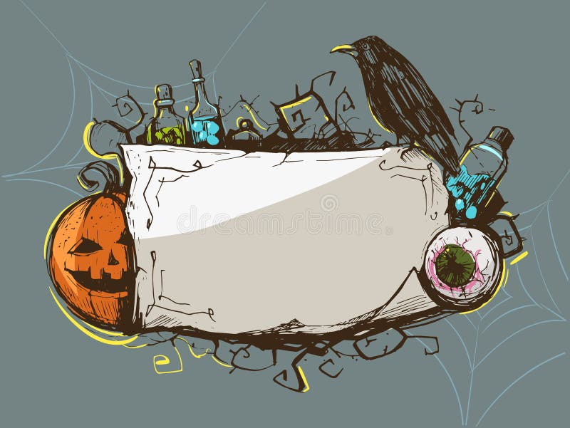 Halloweenowa dekoracyjna rama ilustracji Halloweenowa dekoracyjna rama ilustracji