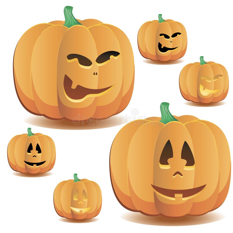 Halloweenowe banie ustawiają 7 ilustracji Halloweenowe banie ustawiają 7 ilustracji