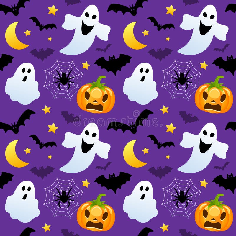Halloweenowi duchy & banie Bezszwowi ilustracji Halloweenowi duchy & banie Bezszwowi ilustracji