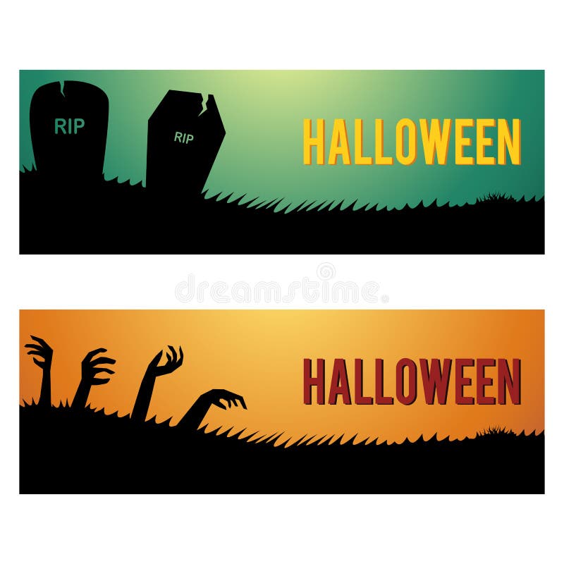 Halloweenowi sieć sztandary, chodnikowowie i ilustracja wektor Halloweenowi sieć sztandary, chodnikowowie i ilustracja wektor