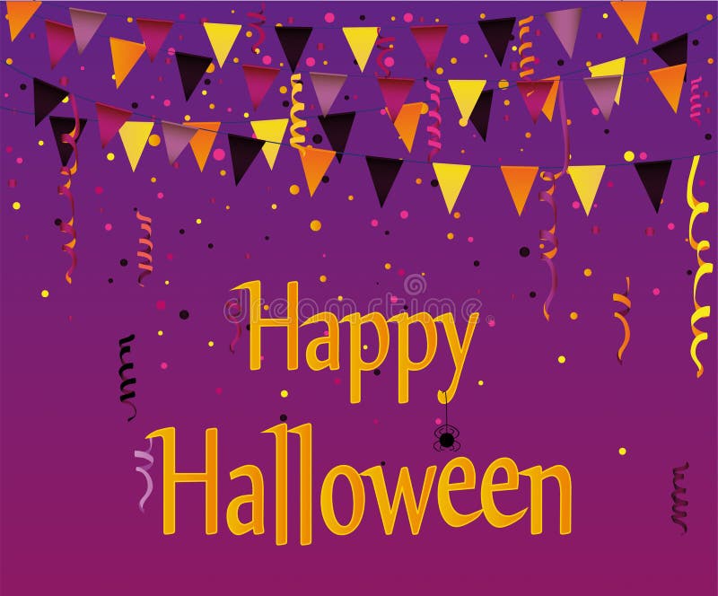 Halloweenowy karnawał z flaga girlandami wektor ilustracji Halloweenowy karnawał z flaga girlandami wektor ilustracji