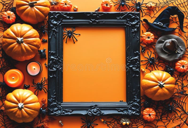 Hallowen Wallpaper with Evil Pumpkin Stock