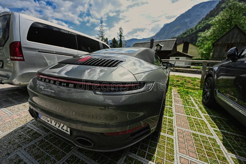 Hallstatt, Austria May 15, 2022 Porsche 911 Carrera at Car Parking