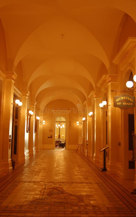 Hallway in the California State Capitol royalty free stock photos