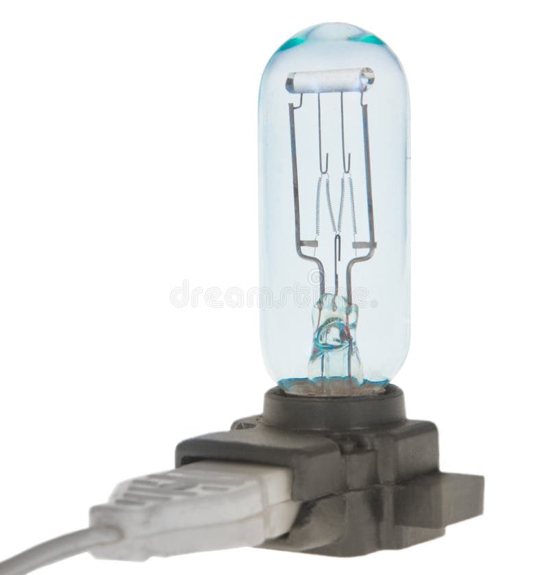 Halogen projector bulb front view. stock photography Halogen projector bulb front view. stock photography