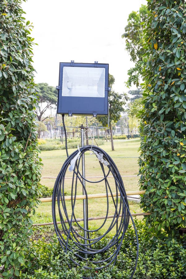 Halogen spotlight in park stock photo. Image of park 38125880
