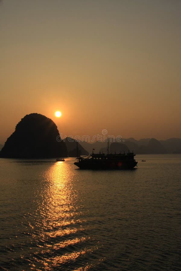 Halong Bay Sunset stock image. Image of island, halong 8171265