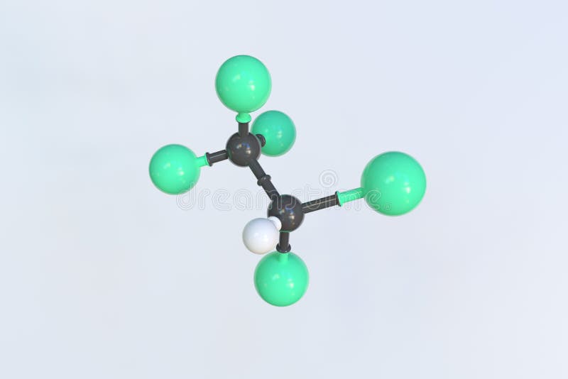 Halothane Molecule. Isolated Molecular Model. 3D Rendering Stock ...