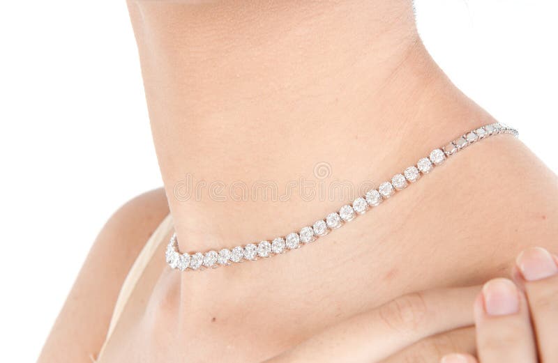 Halsband med diamanten arkivbild Halsband med diamanten arkivbild