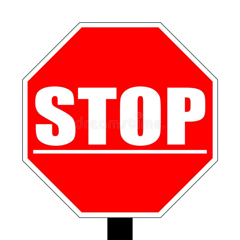 Halt unter gezeichnetem warnendem rotem Verkehrsschild vektor abbildung Halt unter gezeichnetem warnendem rotem Verkehrsschild vektor abbildung