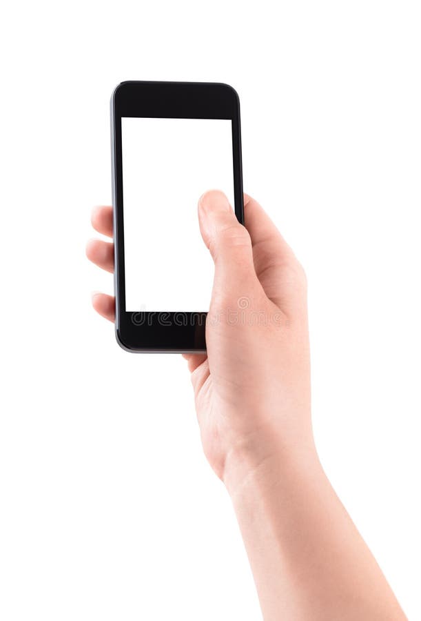 Halten des mobilen Smartphone mit leerem Bildschirm