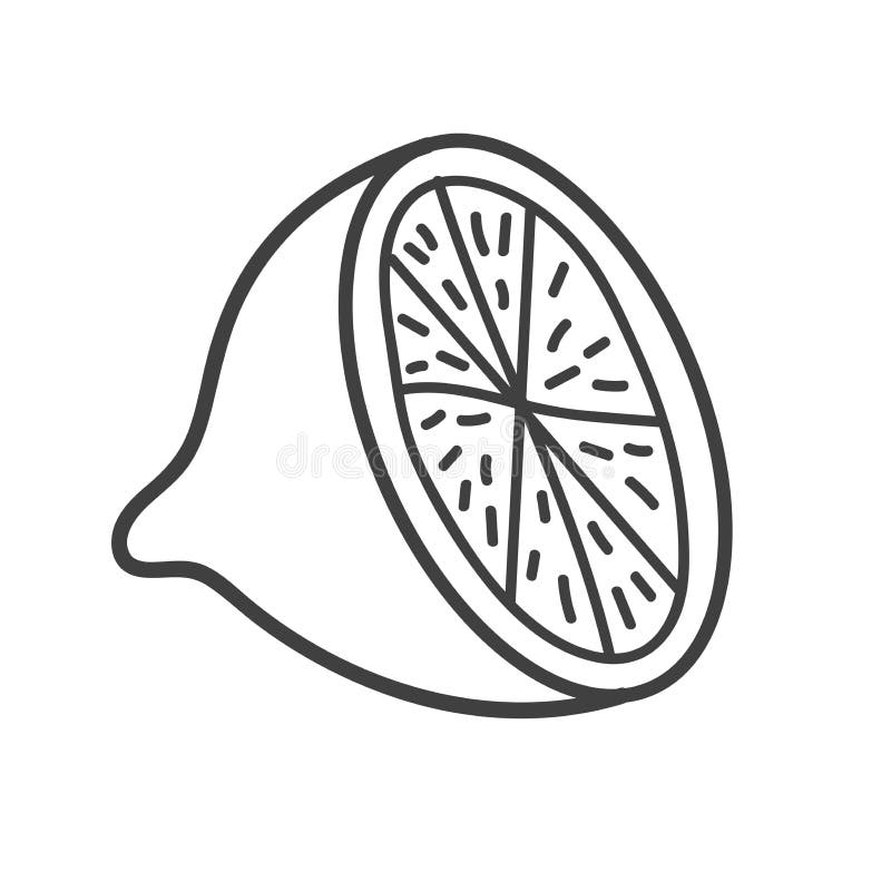 Halv citron isolerad på vit bakgrund. royaltyfri illustrationer