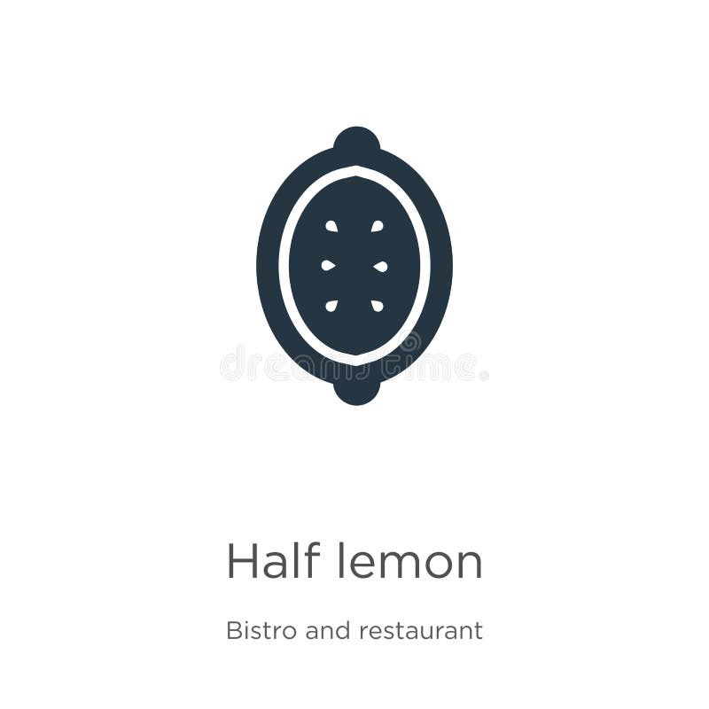 Halv citronikonvektor. trendplana halv citronikon från bistro- och restaurangsamling isolerad på vit bakgrund. vektor stock illustrationer