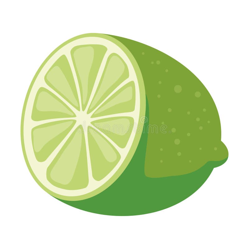 Halv stil för isolerad citronfrukt stock illustrationer