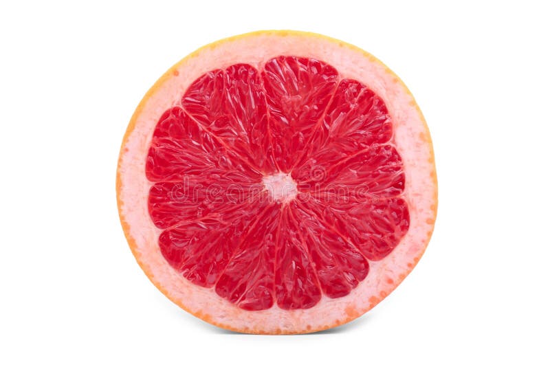 Halva av den nya rosa grapefrukten mycket av vitaminer, isolerat på en vit bakgrund Saftiga, mogna, organiska, nya exotiska citru royaltyfria bilder Halva av den nya rosa grapefrukten mycket av vitaminer, isolerat på en vit bakgrund Saftiga, mogna, organiska, nya exotiska citru royaltyfria bilder