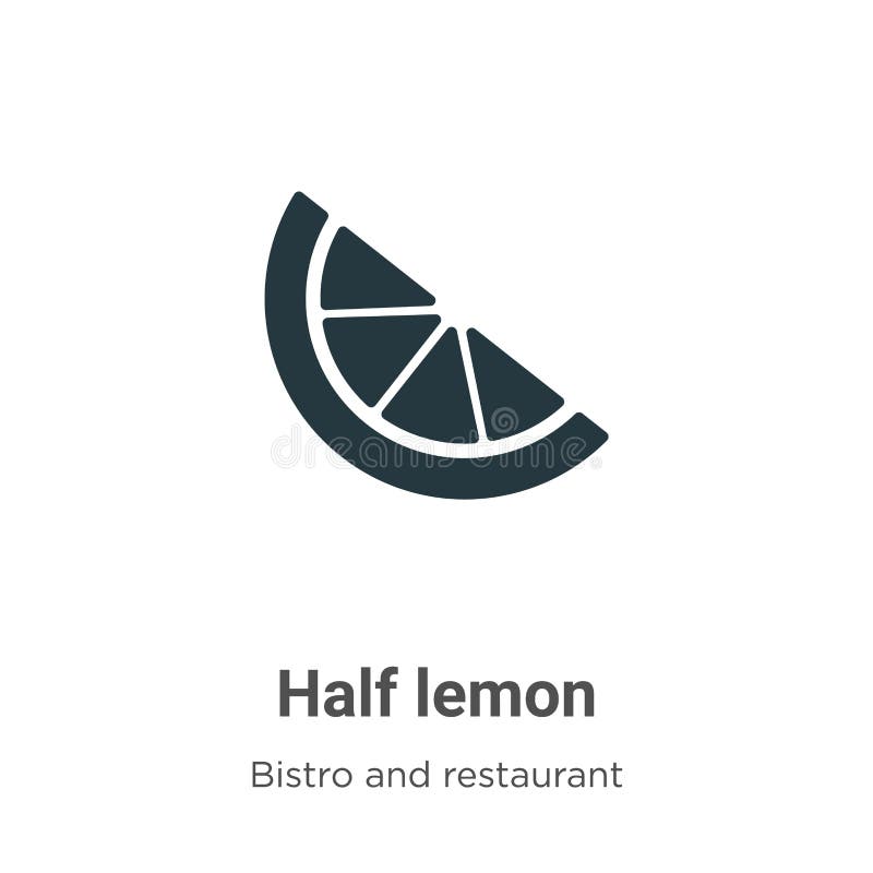 Halva citronvektorikonen på vit bakgrund Platt vektorhalva citronsymbolsymbol från modern bistro- och restaurangsamling stock illustrationer