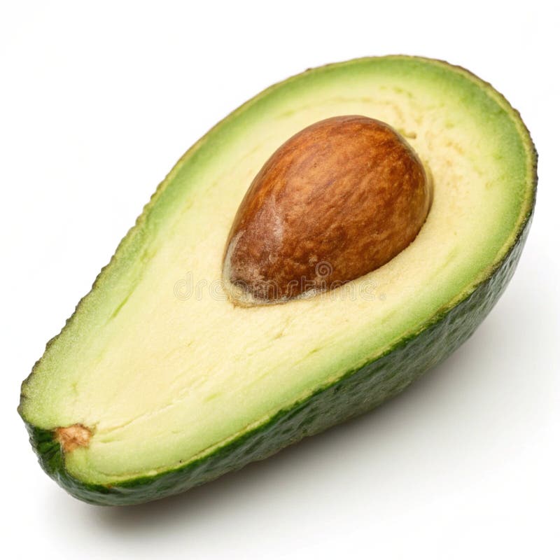 Halva mogen Avocado med borttaget utsäde royaltyfri illustrationer