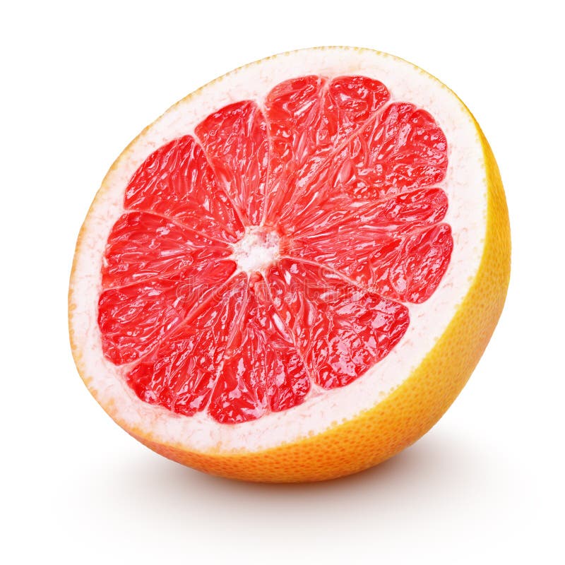 Halve die grapefruitcitrusvruchten op wit worden geïsoleerd