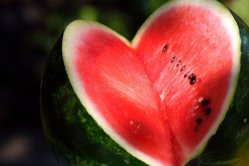 Sliced Red Watermelon with Black Seeds Stock Image Image of food
