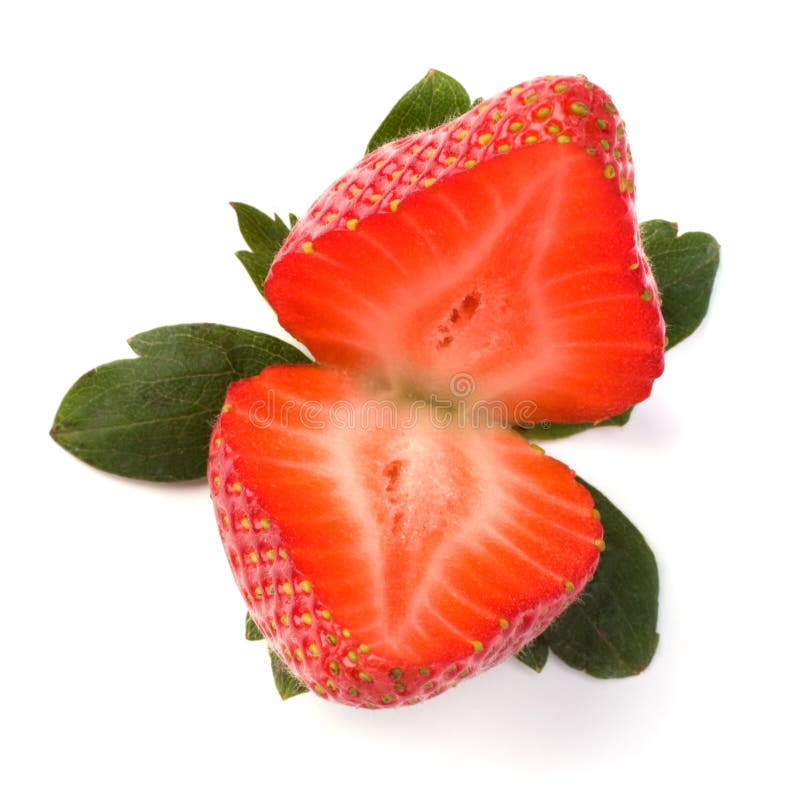 Halved Strawberry Isolated on White Background Stock Photo Image of