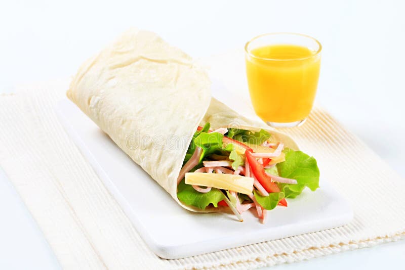 Ham and cheese salad wrap stock photo. Image of recipe 57051880