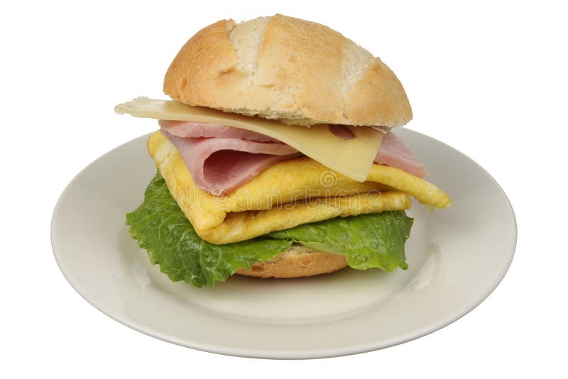 Ham and Eggs Sandwich stock photo. Image of product, background 37283140