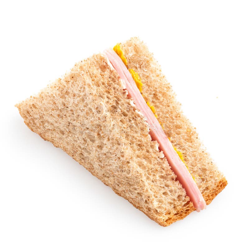 Ham and Mustard Wholewheat Triangle Sandwich Stock Photo Image of