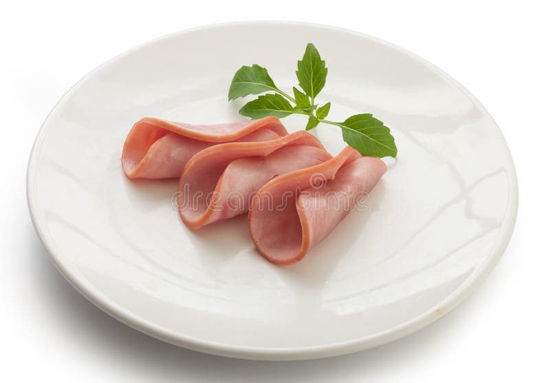 Ham on the plate stock photo. Image of meal, path, plate 50161628