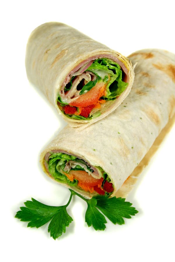 Ham And Salad Wrap 1 stock image. Image of good, ingredients 2084965
