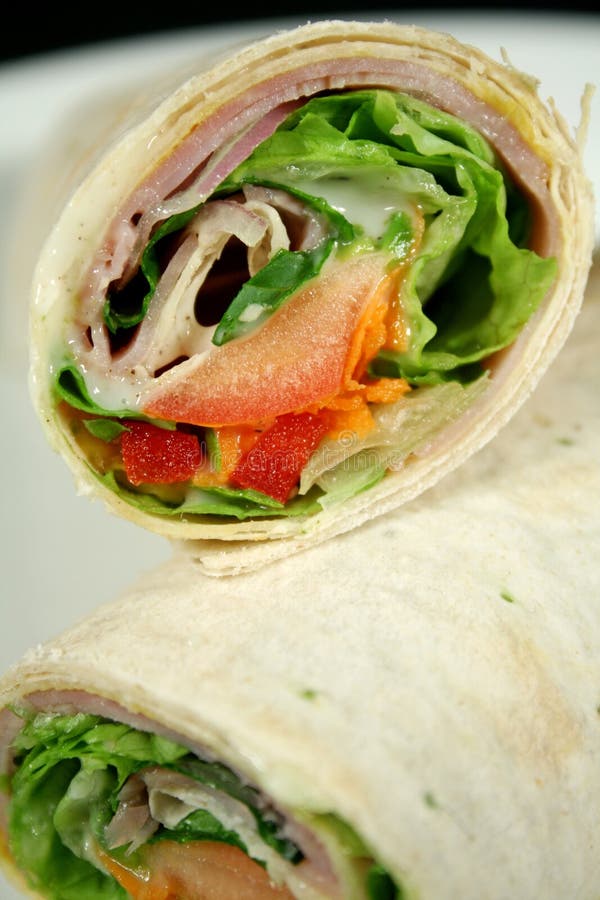 Ham and Salad Wrap 2 stock image. Image of mayo, ingredients 2084993