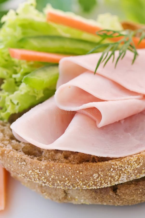 Ham on plate stock photo. Image of protein, healthy, sandwich 32873976