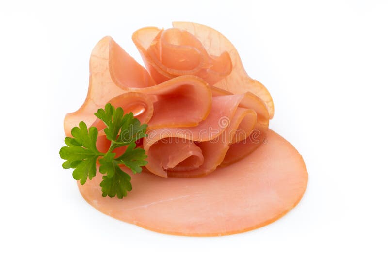 Ham sausage. stock photo. Image of breakfast, slice 111006414