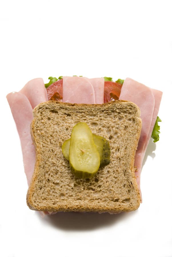 Ham and tomato sandwich stock image. Image of good, meal 3352519
